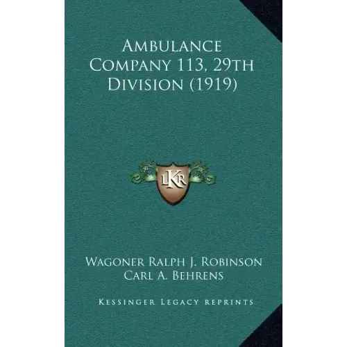 Ambulance Company 113, 29th Division (1919)