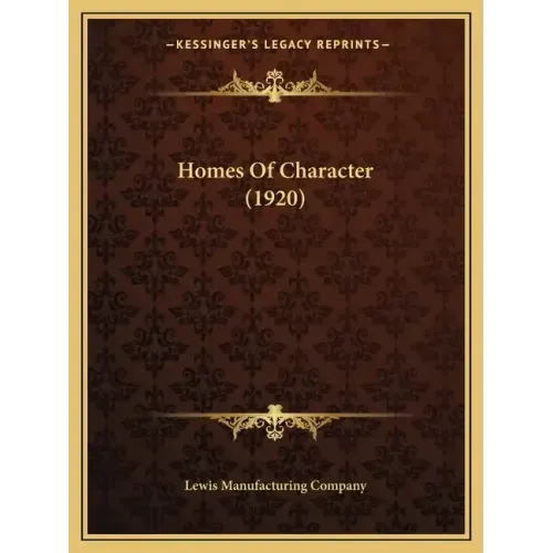 Homes Of Character (1920)